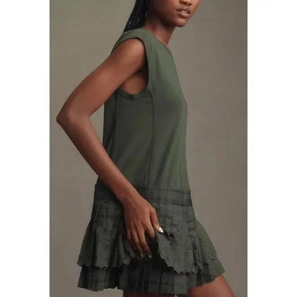 Daily Practice by Anthropologie Solid Set Mini Dress Embroidered XXS NEW - Picture 3 of 8